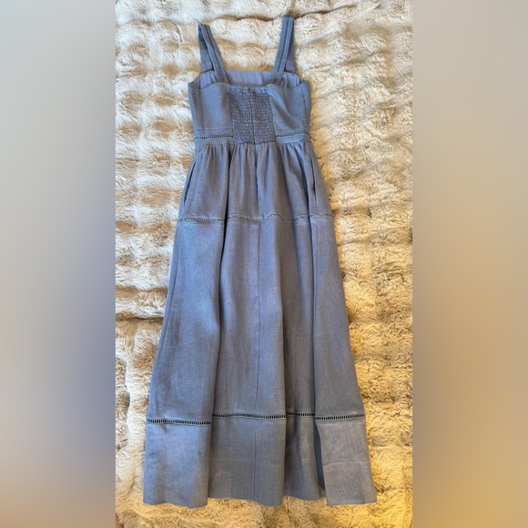 Reformation Everett Linen Dress in Cornflower.Brand new without tags,never worn. - Picture 9 of 16